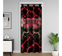 Cortina de puerta con control de videojuegos 3D para privacidad de puerta, 42 pulgadas de ancho x 84 pulgadas de largo, cortina opaca geométrica para consola de juegos, control de juegos, cortina