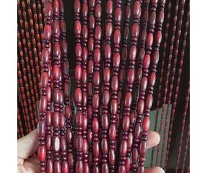 Cortina de Puerta con Cuentas de Madera Retro,Cortinas de Hilos Antimosquitos para Interior y Exterior,Cortina Pared Divisor Habitación Ingreso,Personalizabl,Ancho x Alto (80cm x 220cm(55 hebras))