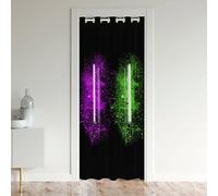 Cortina de puerta con efecto degradado para privacidad de puerta, efecto degradado, 30 % a 50 % de oscurecimiento de la habitación, cortina térmica aislada, arte moderno, tratamientos de ventana mora