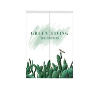 Cortina de puerta con estampado de cactus, de tela de lino para dormitorio, de secado rápido, que ofrece privacidad y es resistente al agua. Fácil