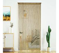 Cortina de Puerta con Perlas para Sala de Estar, decoración del hogar, decoración de Dormitorio para Adolescentes (Crudo 2, 100 x 200 cm)