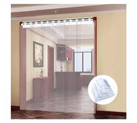 Cortina de puerta con tiras de plástico de 1,6 mm de grosor, transparente, de PV de vinilo, resistente al viento y al polvo (color: transparente, tamaño: 105 x 200 cm/41,34 x 78,74 pulgadas)