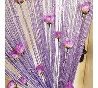 Cortina de puerta | Cortinas de cuentas para puerta | Cortinas de hilo para decoración de habitación, borlas de marco de rosa, panel de ventana, decoración de privacidad para el hogar