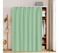 Cortina de puerta de armario con riel de riel, cortinas a prueba de polvo para armarios, dormitorio, sala de estar, baño, tela transpirable para un mejor flujo de aire