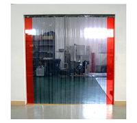 Cortina de puerta de PVC transparente para uso comercial e industrial, resistente de 1,6/2,1 mm de grosor para refrigerador, congelador, garaje, almacén, hogar, fácil de colgar y reducir el ruido