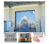 Cortina de Puerta de Tiras de PVC Transparente - Cortina Industrial de plástico Liso para protección contra el Viento y la Intemperie - Mosquitera Flexible para Puerta Suave para fácil acces
