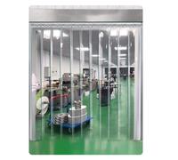 Cortina de puerta industrial de PVC de 180 x 280 cm, 0,06 pulgadas de grosor, trr, transparente, resistente, para refrigeradores comerciales y de paso, soluciones energéticamente eficientes.