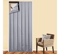 Cortina de puerta insonorizada 3 en 1, manta de aislamiento térmico, divisor de habitación con bloqueo de ruido para dormitorio, sala de estar y oficina compartida, cortinas de invierno resistentes al