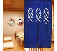 Cortina de puerta japonesa Noren para decoración del hogar, de LIGICKY, poliéster y mezcla de poliéster, Pescado, 33x59inch