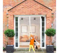 Cortina de Puerta Magnética Blanco 80x215cm para Moscas Protección Magnética contra Insectos Marco de Mosquitera Anti-Mosquitos - para Ventana Correderas
