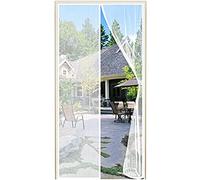 Cortina de puerta magnética con mosquitera, cortina con imanes antimosquitos, red de adsorción magnética con cierre automático, puertas de balcón, puertas francesas, 85 x 225 cm blanco