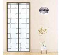 Cortina de puerta magnética pantalla térmica,Transparente Impresión EVA Aire acondicionado Aislado Cubierta de puerta De invierno cálido Verano fresco-A 110x220cm(43x87inch)