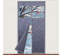 Cortina De Puerta Térmica Impermeable Espesar Invierno Cortinas De Puerta Con Ventana Se Cierra Automáticamente Cortina Térmica Magnética Para Balcón Sala Patio(Gray,W100 X H215cm)