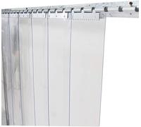 Cortina De Puerta Transparente De PVC, 2,2 Mm De Grosor, 18,5 Cm De Ancho, Incluye Rieles Y Herrajes para Colgar, Ideal para Cámaras Frigoríficas Y Hostelería (Azul Transparente) (0,75 X 2 Metros)