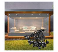 Cortina de PVC para exteriores, para pérgola, porche, cenador, jardín, cortavientos con ojales, 0,5 mm de grosor, 2,1 x 2,5 m, duradera, impermeable, resistente a los rayos UV