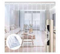 Cortina de PVC transparente para puerta, tiras de vinilo deslizante para congeladores, refrigeradores, puertas de almacén, 180 x 270 cm, diseño de plástico duradero