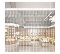 Cortina de PVC Transparente para Puertas de congeladores y refrigeradores, Impermeable, Resistente al Calor y al Polvo, 180 x 200 cm, Ideal para almacenes y Uso Comercial.