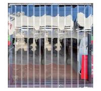 Cortina de PVC transparente para uso comercial, tiras de vinilo para puertas de supermercados, garajes, almacenes y áreas de mascotas (180 x 210 cm)