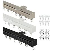 Cortina de techo color champán, montaje en pared, fácil de instalar, rieles divisores de habitación de 10 pies, soluciones de privacidad para hospitales, caravanas y bahías