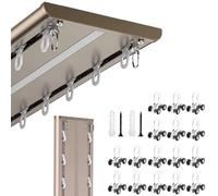 Cortina de techo de aluminio de 2 capas, instalación silenciosa con rodillos suaves para baños, hospitales, gabinetes, protección de privacidad (d 4,2 m)