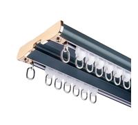 Cortina de techo doble de aluminio de 1 m a 10 m, color blanco, 130 cm, divisor de sala de estar, barra de cortina de ducha carbonizada, longitud ajustable para un uso versátil