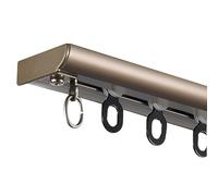 Cortina de techo ultrafina, barra divisora silenciosa de 190 cm, color champán, doble riel, perfecta para cortinas opacas, fácil de instalar, elegante decoración del hogar
