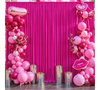 Cortina de telón de Fondo Fucsia de 10 x 10 Pulgadas para Fiestas, Fiesta de cumpleaños, sin Arrugas, Color Rosa Intenso, Cortinas de telón de Fondo para decoración de Bodas, 5 x 10 pies, 2 Paneles