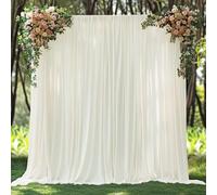 Cortina de telón de fondo marfil sin arrugas de 3x3m para fiestas y bodas, cortinas de tela suave, 1,5x3m, 2 paneles