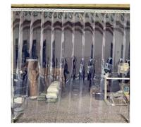 Cortina de Tiras de PVC, Cortina de Tiras de plástico PVC Transparente de Alta Resistencia para Puertas de congeladores - Cortina de Entrada de supermercado, fácil Acceso, 120x250cm (47.24x9