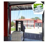 Cortina de Tiras de PVC, Cortina Industrial Duradera de Tiras de PVC para Tiendas, fábricas y garajes - Cortinas de plástico Transparente para congeladores, versátil, 180 x 300 cm / 70,87 x