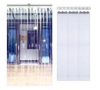 Cortina de Tiras de PVC, Cortinas de Tiras de PVC Transparentes e Impermeables de 75x225 cm para Balcones, congeladores, almacenes, fábricas y supermercados: soluciones versátiles, fáciles d