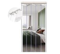 Cortina de Tiras de PVC para Puerta - Partición Industrial de PVC Impermeable y Resistente a la Intemperie - Cortinas Plegables de plástico Suave con Sistema Push-Pull para Puertas y abertur