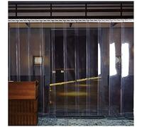 Cortina de Tiras de PVC Transparente - Cubierta de Puerta de Vinilo Resistente a arañazos para almacenes, cámaras frigoríficas y Uso Industrial - 1,65 x 2,4 m (11 Piezas) - Duradera, fácil i