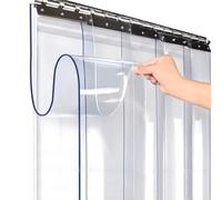 Cortina de Tiras de PVC Transparente de 1,6 mm para Puerta de congelador Resistente, para Uso Comercial, Industrial y de Garaje, tamaño Personalizado: 180 x 240 cm, Duradera, Aislante y fáci