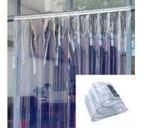 Cortina de tiras de PVC transparente de 3 mm de grosor, cortina transparente para puertas de congelador y puertas de almacenamiento, tamaño 180 x 200 cm, perfecta para entornos fríos