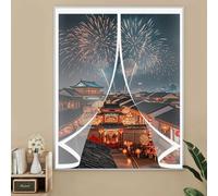 Cortina de Ventana Aislante Térmica 135 x 140 cm Aislante Frio, Prueba Viento Impermeable Invierno, Acústico Cocina Tela Opaca Insonorizada para Balcón Sala Estar, A