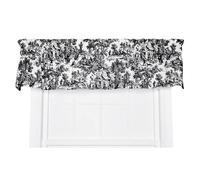 Cortina de ventana con cenefa a medida Victoria Park Toile, color negro