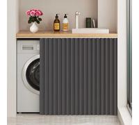 Cortina deslizante multifuncional personalizada negra para armarios sin puerta, lavadoras y armarios, 100 cm de ancho x 50 cm de alto, solución elegante y versátil para decoración del hogar