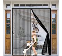 Cortina di Porta Magnetica 250 x 220 cm, Tenda Anti-insetti Magnetica per Porta, Fácil de Instalar para PuertaCortina Puerta Exterior de Balcón/Patio, Negro