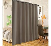 Cortina divisora de habitación, opaca, aislamiento térmico, reducción de ruido, ideal para dormitorio u oficina compartida, 1 panel, color marrón, 5 pies de ancho x 7 pies de largo, solución perfecta