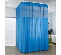 Cortina divisora de puerta corredera de malla ventilada para salón de belleza, color azul marino, 15 x 9 pies, elegante solución de privacidad para armario y espacio