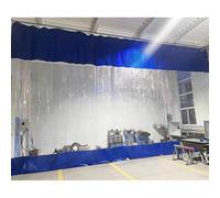 Cortina divisora industrial para áreas de trabajo, cubierta de vinilo impermeable con panel de lona, 5,8 x 2 m, perfecta para lavado de coches, uso al aire libre y bahías de lavado industrial (azul)