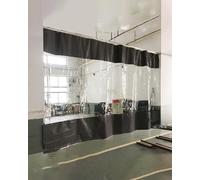 Cortina divisoria de Garaje de Vinilo Negro Resistente - Separador de ambientes Industrial Deslizante Transparente con riel, Ideal para talleres, pérgolas y para Separar la privacidad (An. 2