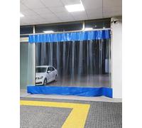 Cortina divisoria Deslizante de Vinilo Aislante de Alta Resistencia para garajes e Industrias, mampara divisoria Azul Transparente, Separador de Espacios Interior/Exterior (9,6 x 10,5 pies)