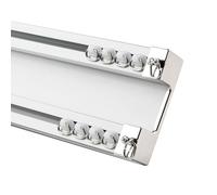 Cortina doble resistente Ra - Kit divisor de habitación con riel de techo (1 m - 6 m) - 4 colores disponibles para oficina y sala de estar - Tamaño de 2,8 m (blanco)