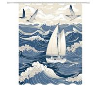 Cortina Ducha 120x200 Cortina de Ducha Tradición Cortinas de Baño Tela Poliester Impermeable Lavable, Cortinas Bañera Dobladillo Ponderado, Shower Curtain Secado Rápido con Ganchos 5-1272