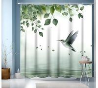 Cortina Ducha 200x200 cm, Cortinas de Baño Poliester Lavable, Cortina Bañera Secado Rápido, Shower Curtain Cortinas De BañO para BañEra con 12 Ganchos