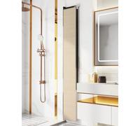 Cortina Ducha Magnética Plegable, Barra Cortina Ducha Telescópica Sin Taladro con Cortina Baño Tela de Lino Impermeable Antimoho para Bañera, Ángulo Ajustable(Verde,75-100 cm/29.5-39.4 in)