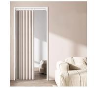 Cortina Ducha Plegable Magnetica Impermeable, Cortinas Aislante Termica Cocina Interior, Cortina de Puerta Plegable Interior, Divisor de Habitación, Dormitorio, Baño(Beige,W 300 x H 180cm)