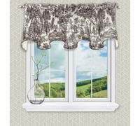 Cortina Ellis Victoria Park Toile de 180 cm x 38 cm con cenefa festoneada y forro, color negro